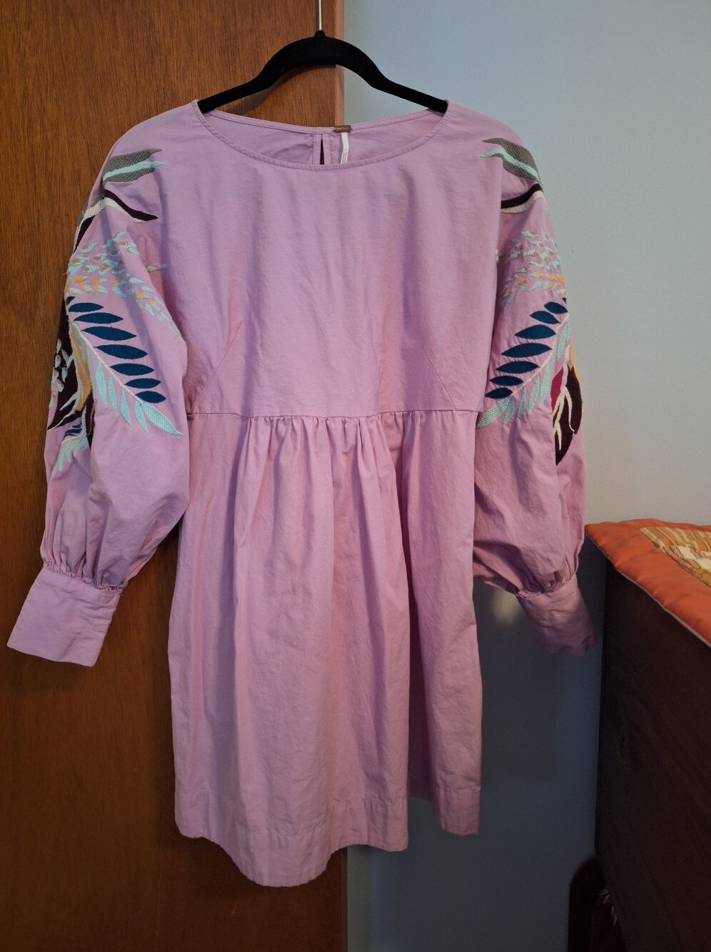 Free People Mini Obsessions Lilac Embroidered Baby Doll Dress Size XS